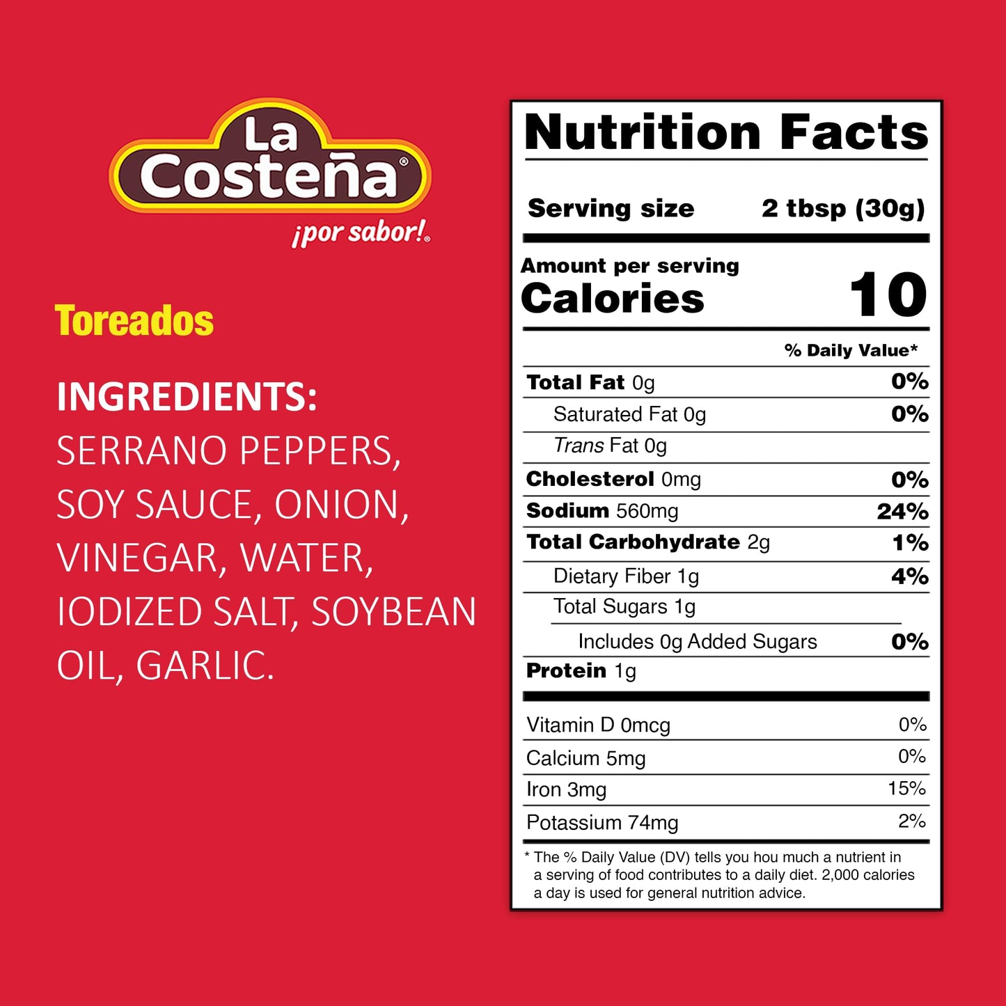 La Costeña Sliced Serrano Pepper Toreado - Fire Roasted Spicy Green Chiles for Mexican Food, Pico de Gallo, Taco Seasoning, Salsa Verde & Guacamole - Pickled Vegetables - 7.7oz, 6 Pack Canned Chilis