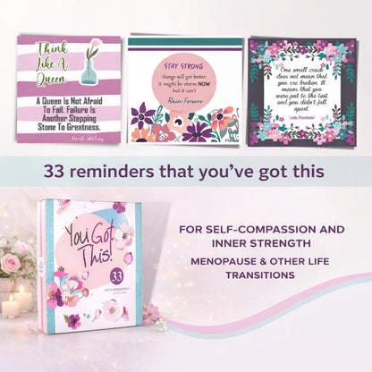 Menopause Gifts for Women – Thoughtful Care Package with Affirmation Cards, Self Care Rituals & Fun Socks for Birthday or Mothers Day