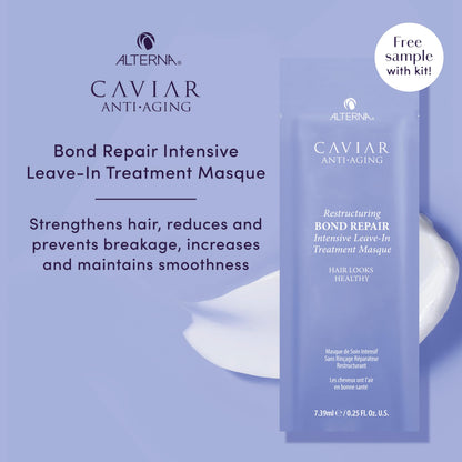 Alterna Haircare CAVIAR Anti-Aging Replenishing Moisture Trial Kit - Shampoo, Conditioner, Leave-In CC Cream | For Dry, Brittle Hair | Protects, Restores and Hydrates | Sulfate Free