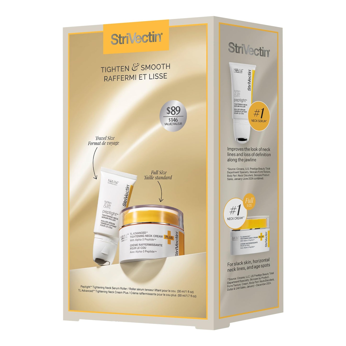 StriVectin Tighten & Smooth Neck Cream and Neck Serum Roller Anti-aging Skin Care 2-Piece Set, Smoothing Look of Wrinkles and Fine Lines, Improves Crepey Skin and Vertical Lines