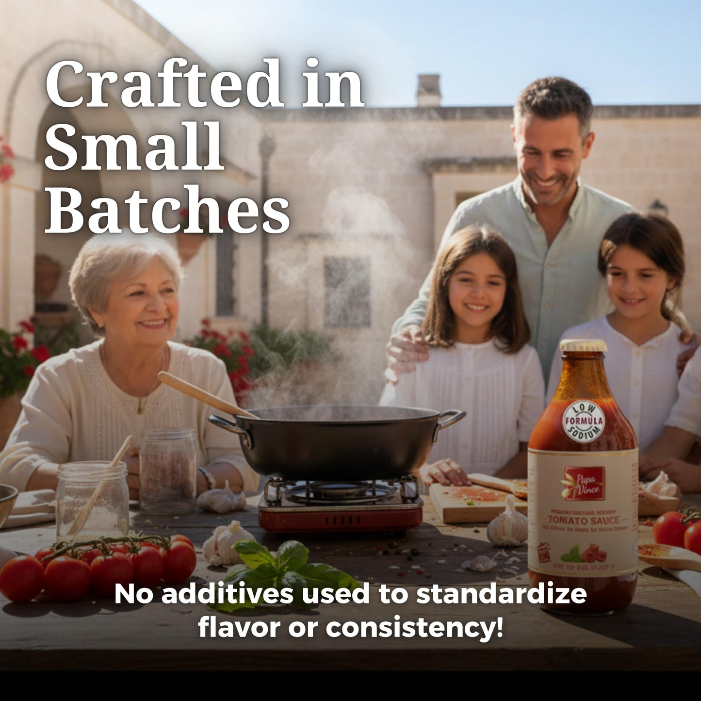 Papa Vince Low Sodium Cherry Tomato Sauce - Made in Italy, 50 mg Sodium per serving, 4-pack, 333g each Glass Jar