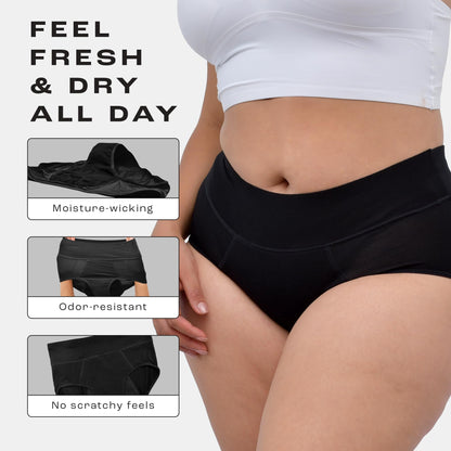 Bambody Absorbent Panties, Period Underwear for Women and Teens - All-Day Long - Overnight Protection- Postpartum, Leakproof