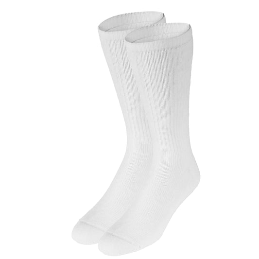 NuVein 8-15 mmHg Medical Compression Socks, Mid Calf Crew Length, Padded Cushion Foot, White, Medium