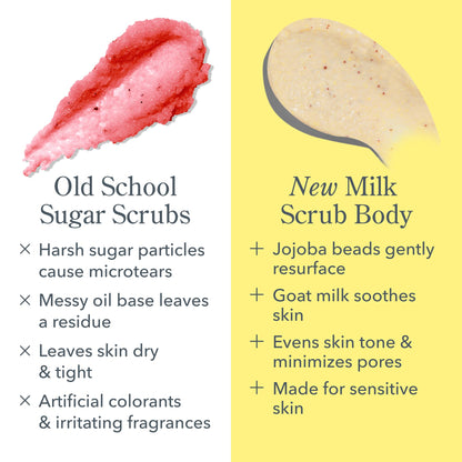 Beekman 1802 Coconut Cream Exfoliating Milk Body Scrub - 8.0 fl oz - Smooths Skin & Evens Out Tone - With Goat Milk & Jojoba Beads - Skin Barrier & Biome Safe - Good for Sensitive Skin - Cruelty Free
