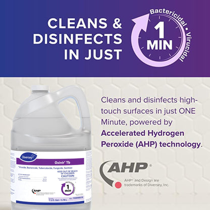 Oxivir Diversey 100898636 Tb One-Step Liquid Disinfectant Cleaner, Hospital Grade Accelerated Hydrogen Peroxide AHP, No Fragrance Added, Ready-to-Use, 1-Gallon