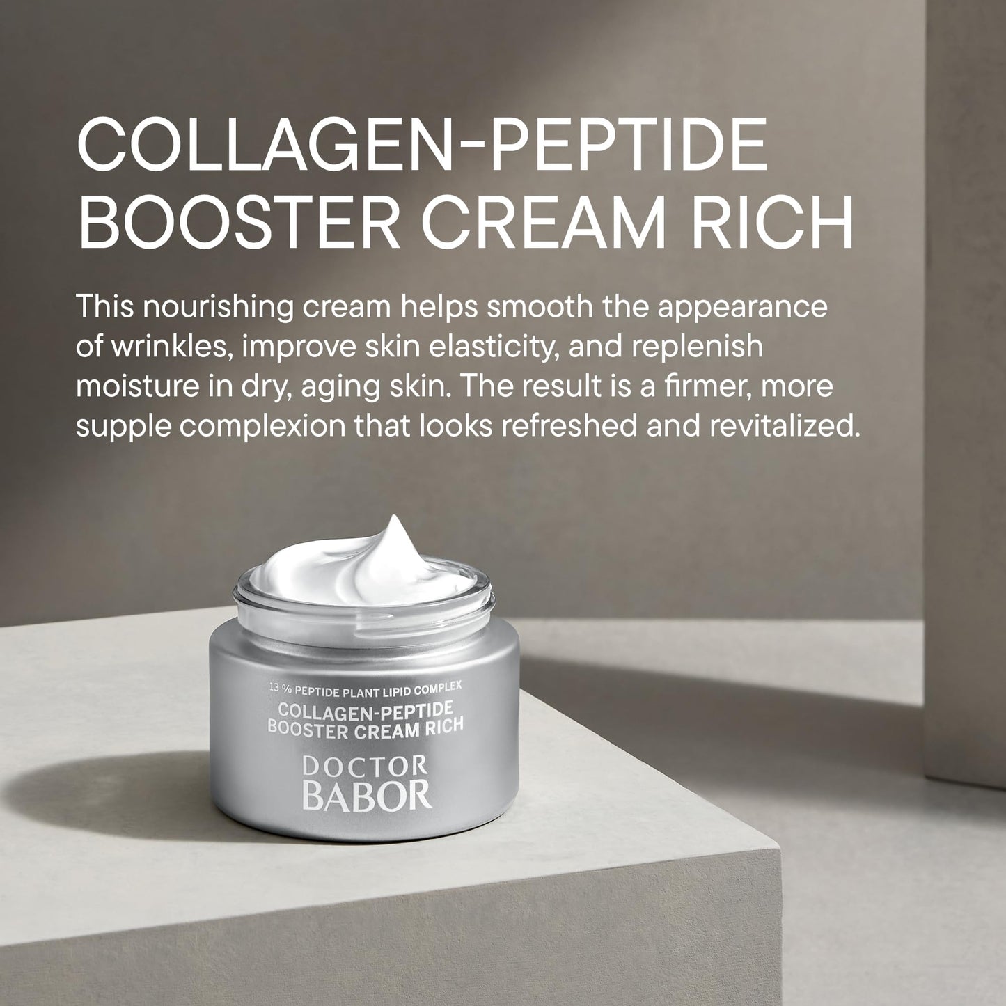 BABOR DOCTOR Collagen Face Cream Rich – Firming Peptide Moisturizer with Hyaluronic Acid & Squalane | Reduces the Appearance of Wrinkles & Boosts the Look of Elasticity | Day & Night Use | 1.69 oz