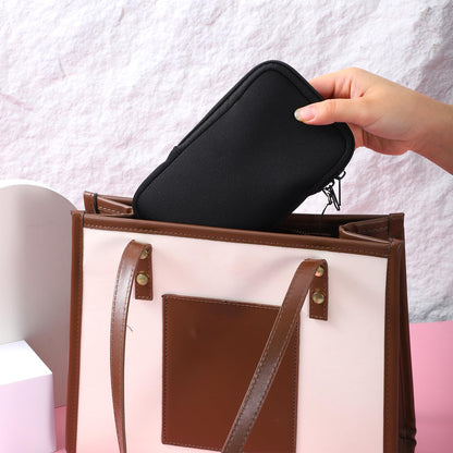 Thinp Tampon Holder for Purse, Small Period Travel Pouch Tampon Storage Bag with Zipper Portable Period Bag for Women, Ladies Small Tampons Organizer Pouch for Feminine Products (Black)