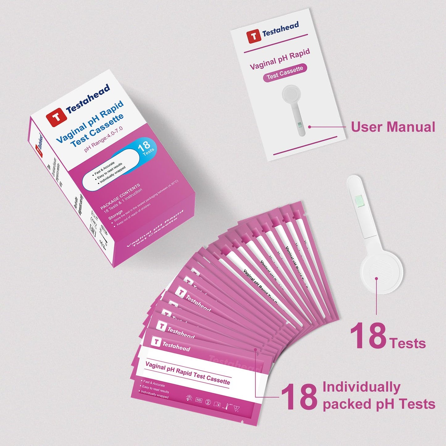 Vaginal pH Test Strips, conveniently Designed for Women's use. Get Results in just 10 Seconds. 18-Count Pack. Easily Monitor pH Balance at Home.