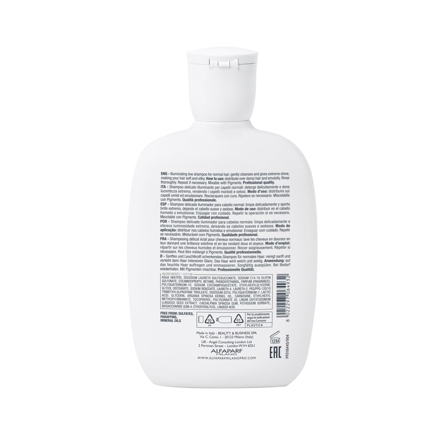 Alfaparf Milano Semi di Lino Diamond Illuminating Shampoo and Conditioner Set - Sulfate Free Shampoo and Conditioner for Color Treated Hair - Adds Brilliant Shine and Softness