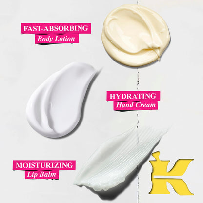 Kiehl's Body Care Routine Gift Set, $75 Value, Includes Moisturizing Hand Lotion, Body Cream, and Lip Balm, With Shea and Cocoa Butter, For Dry Skin and Men and Women