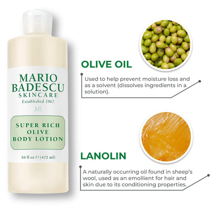 Mario Badescu Body Lotion, Nourishing and Softening Body and Hand Moisturizer For All Skin Types