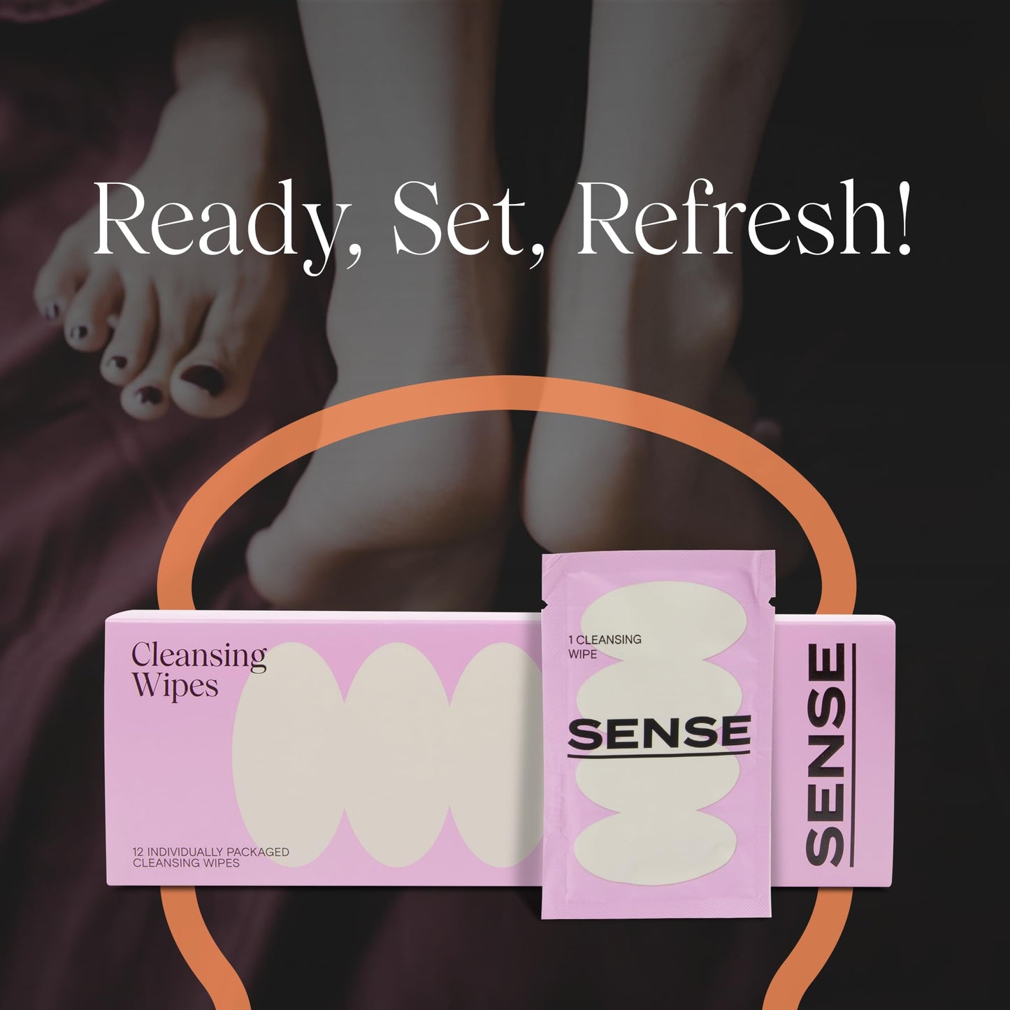 Sense Cleansing Wipes (12 Pack) Individually Wrapped pH Balance Wipes for Women - Made in the USA, Flushable Wipe, On-The-Go Before and After Freshness Intimate Wipe, Feminine Care