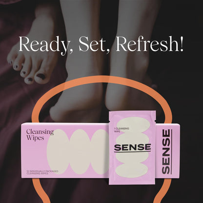 Sense Cleansing Wipes (12 Pack) Individually Wrapped pH Balance Wipes for Women - Made in the USA, Flushable Wipe, On-The-Go Before and After Freshness Intimate Wipe, Feminine Care