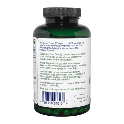 Vitanica Women's Phase II, Menopause Support, Vegan, 90 Capsules