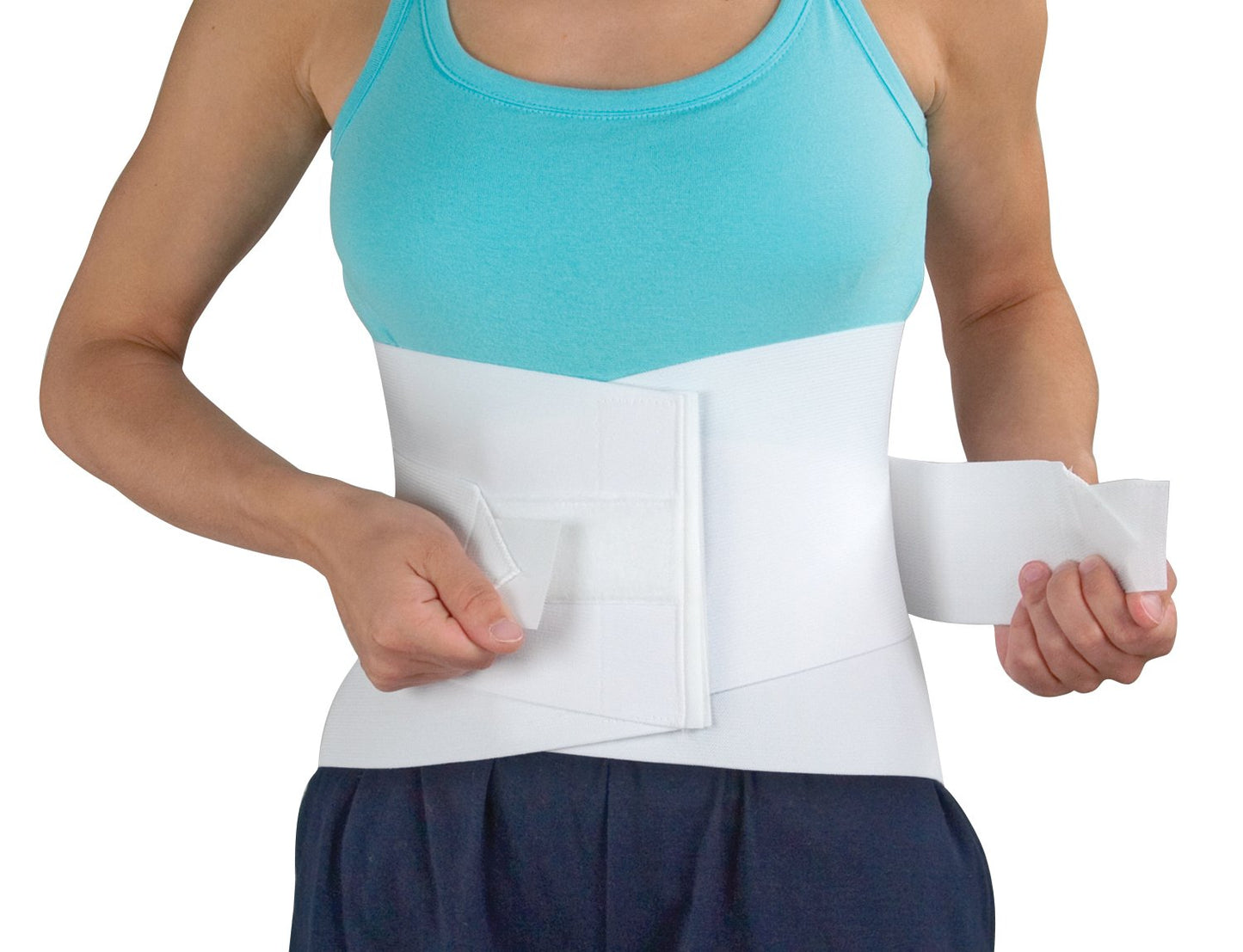 MABIS Lumbar Support Brace, Unisex Lower Back Support Brace, Adjustable Lumbar Support, White