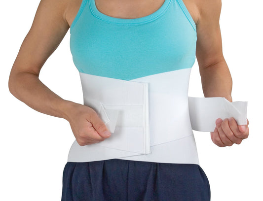 MABIS Lumbar Support Brace, Unisex Lower Back Support Brace, Adjustable Lumbar Support, White
