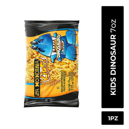 LA MODERNA, Kids Dinosaur Pasta, 7.05 oz (Pack of 1) - Made with Durum Wheat Semolina | Fun Shapes for Kids | Enriched with Iron & B Vitamins | Non-GMO | Kosher | Quick Family Meal