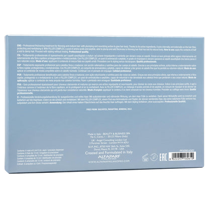 Alfaparf Milano Semi di Lino Density Thickening Leave-In Treatment for Thin Hair - Thermal Protection - Builds Body, Plumps Hair - Volumizing Hair Product - Youthful and Thicker Hair - 6 Vials