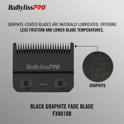 BaBylissPRO Barberology Replacement Black Graphite Replacement Fade Blade for Hair Clippers (FX8010B)