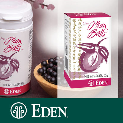 Eden Ume Plum Balls, Ume Plum Concentrate and Jinenjo Wild Mountain Yam, 300 Quarter Gram Balls, 2.28 oz