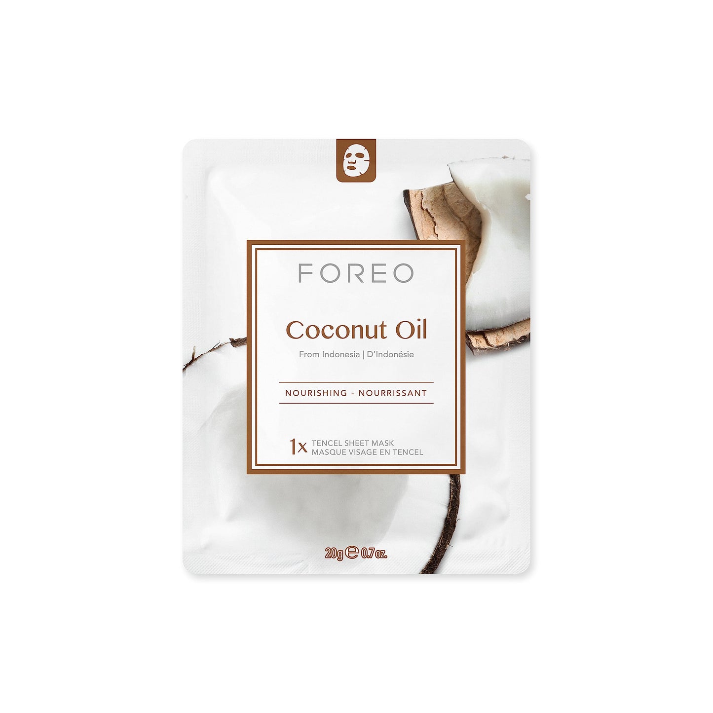 FOREO Coconut Oil Nourishing Sheet Mask for Dehydrated Skin, 3 pack, Deeply Moisturizing Clean Formula, Cruelty-free, Compatible with UFO devices