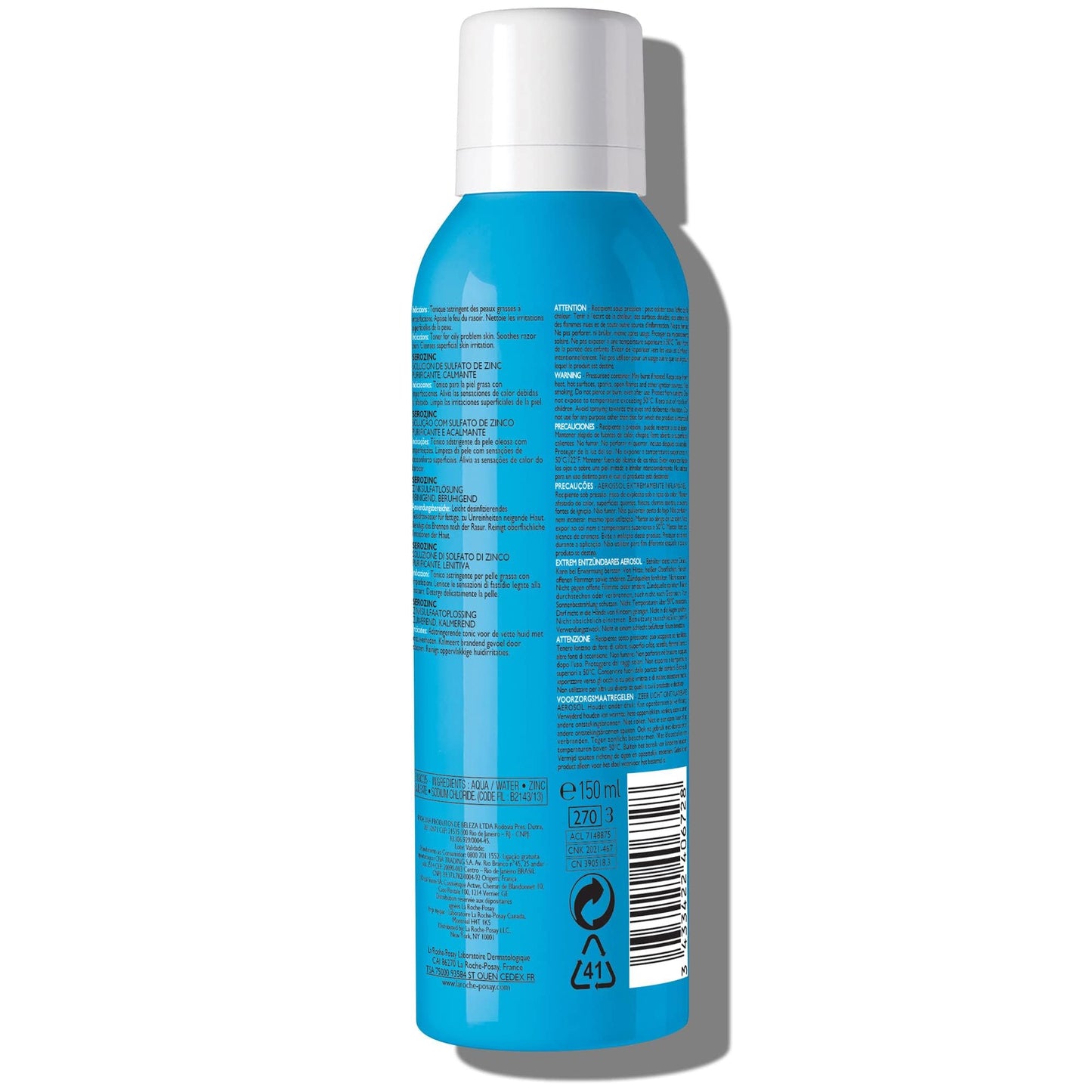 La Roche-Posay Serozinc Face Toner for Oily Skin with Zinc, Mattifying Face Spray and Acne Prone Skin Toner to Reduce Shine for Oil Control, Alcohol Free Face Mist, 5 Fl Oz (Pack of 1)