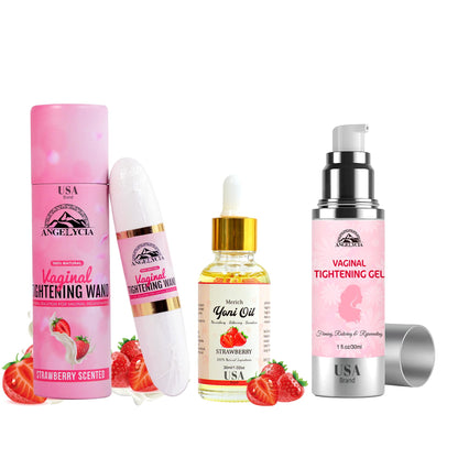 ANGELYCIA Ultimate Feminine Rejuvenation Trio: Wand, Gel and Yoni Oil for Vaginal Tightening, Rejuvenation, Effective Vaginial Tightening Gel, Coochie Tightener Wand and Feminine Yoni Oil