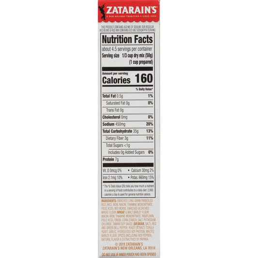 Zatarain's Reduced Sodium Red Beans & Rice Mix, 8 oz (Pack of 8)