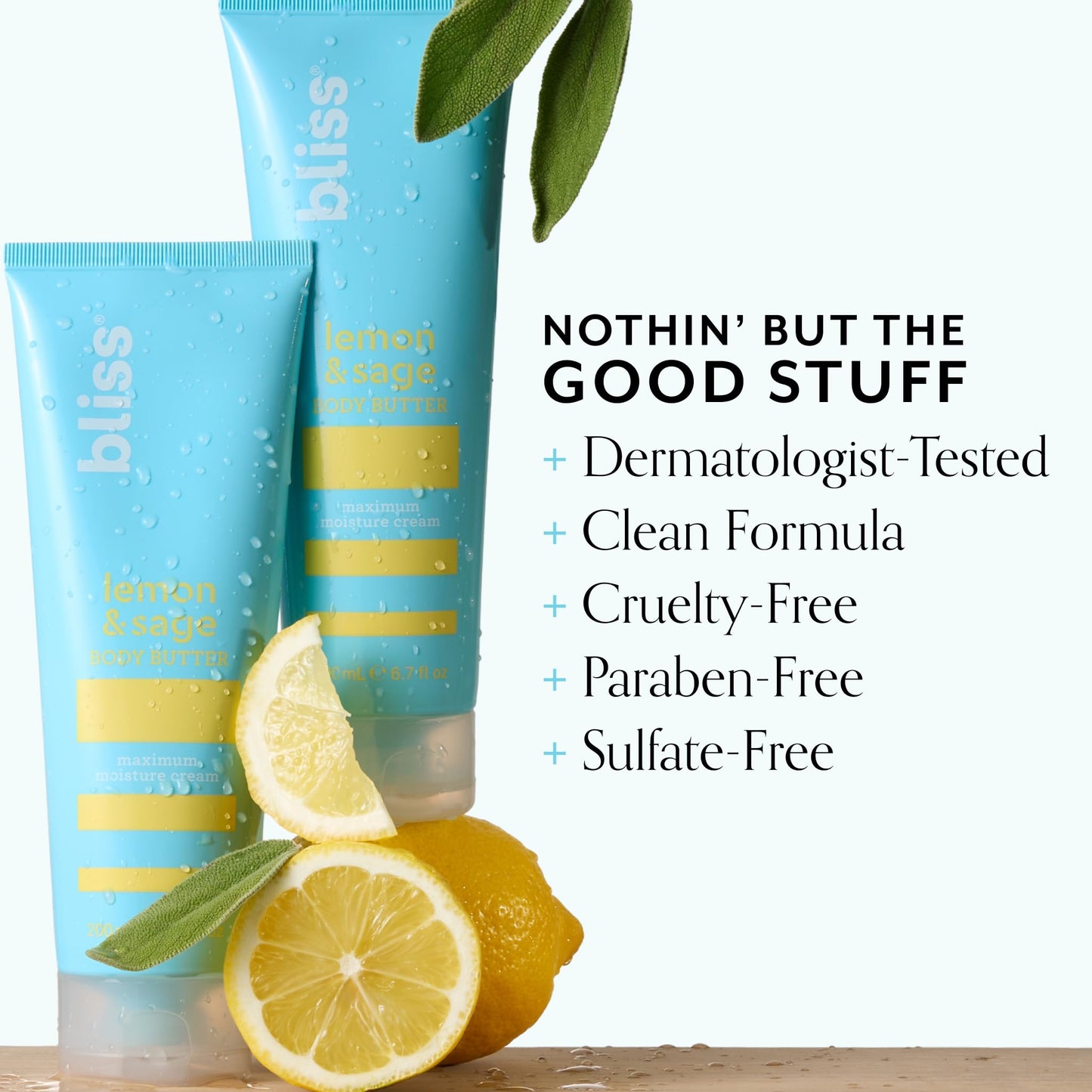 Bliss Lemon and Sage Body Butter - Iconic Scent with Shea Butter and Coconut Oil for Long-Lasting Maximum Moisture - Body Lotion for Smooth, Soft Skin - Vegan and Cruelty-Free - 6.7 Fl Oz