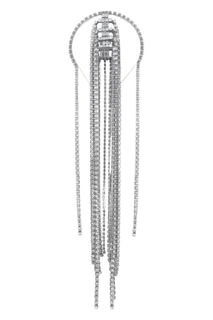 AREA Crystal Fringe Headband Silver