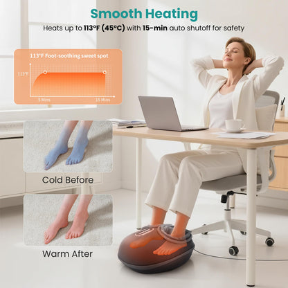 Nekteck Shiatsu Foot Massager with Heat , 3 Modes Deep Kneading Therapy Air Compression, Feet Massage for Plantar Fasciitis, Relaxation Gifts for Men Women Mom Dad