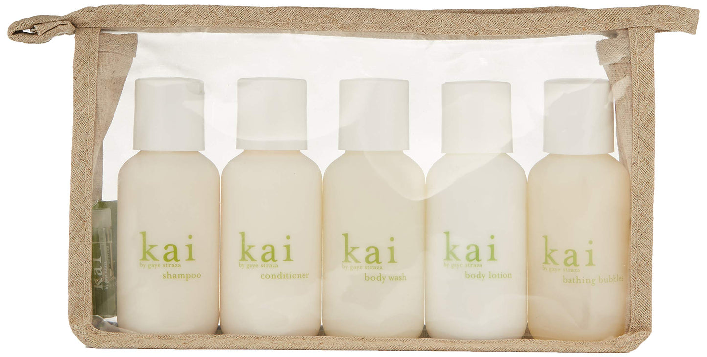 kai Bath And Shower Travel Set, TSA approved, vegan, cruelty free, made in the usa