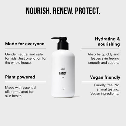 Public Goods Body & Hand Lotion for Women & Men | Natural Moisturizing Daily Lotion for Dry & Itchy Skin | Paraben & Sulfate Free | Made with Organic Essential Oils | Made in Canada | 12 Fl Oz Bottle