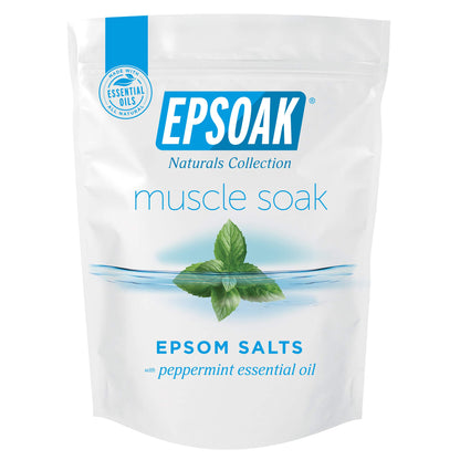 Epsoak Muscle Soak 2 lb. Magnesium Sulfate USP. Resealable Epsom Salt Bag Muscle Soak, Made in The USA, Cruelty-Free Certified
