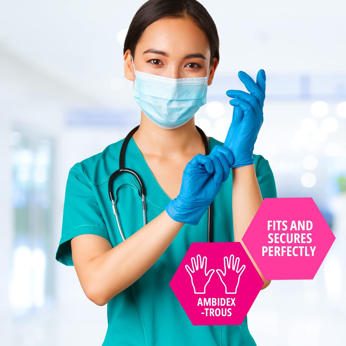 Medpride Medical Examination Nitrile Gloves|Large Case of 2000| Blue, Latex/Powder-Free, Non-Sterile Exam Gloves| Professional Grade for Hospitals, Law Enforcement, Tattoo Artists, First Response