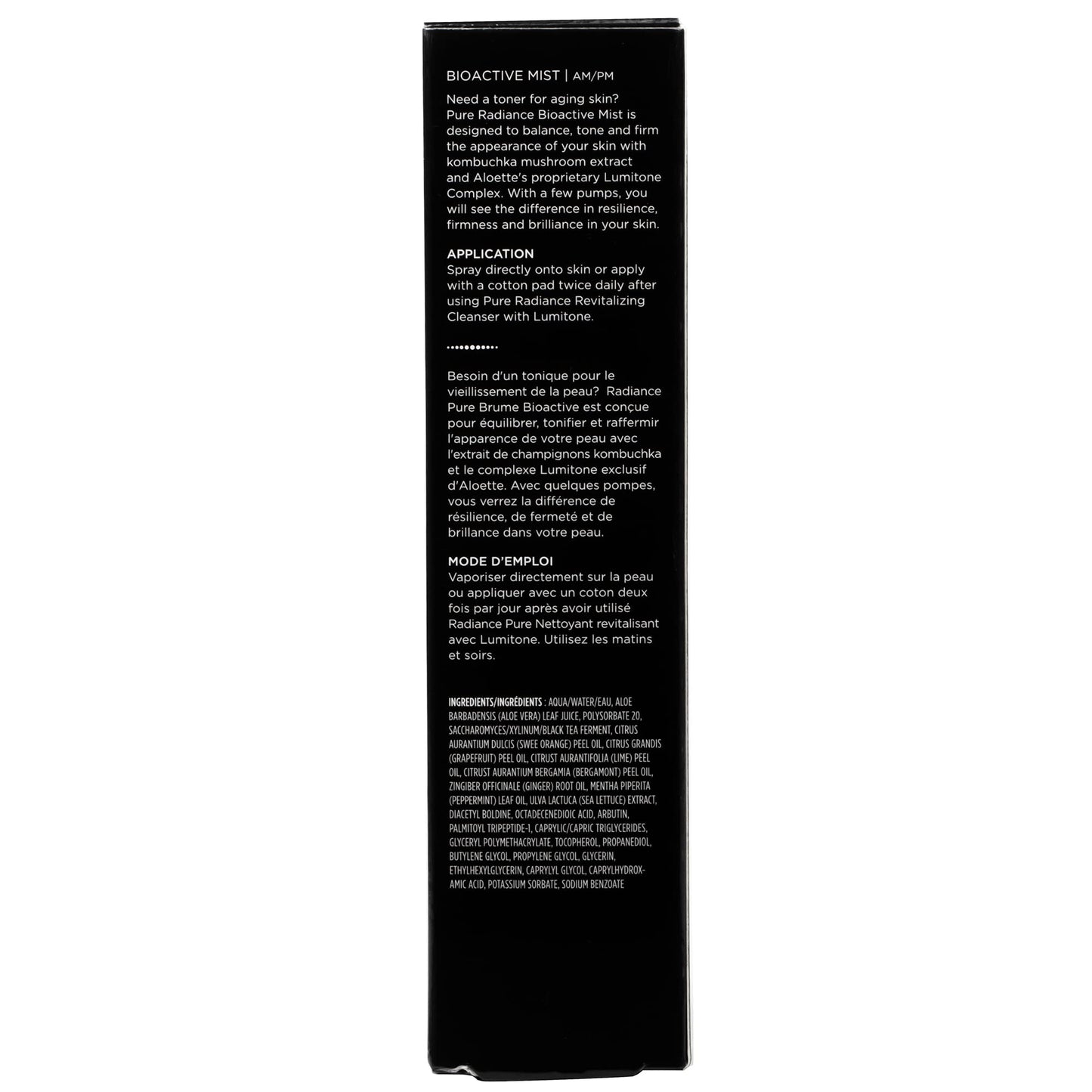 Aloette Facial Toner Spray, Pure Radiance Mist - Alcohol-Free Daily Toner for Face Balances, Tone & Firm - Hypoallergenic for All Skin Types