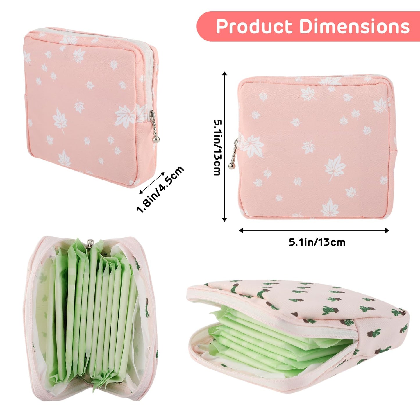 Sanitary Napkin Storage Bags 3Pcs Menstrual Cup Pouches Nursing Pad Holder Tampon Bags Portable Period Bag Feminine Pouch for Girls