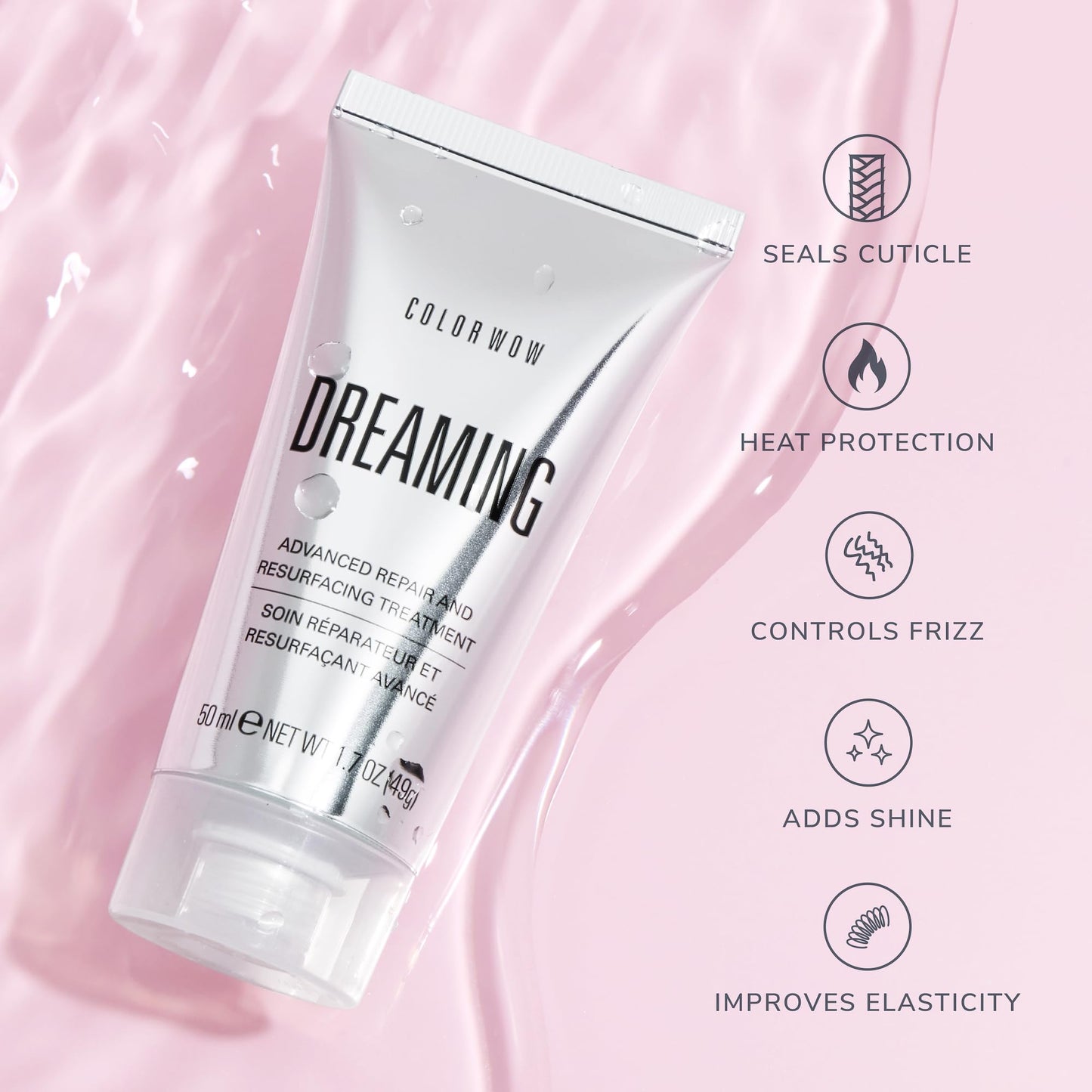 COLOR WOW Dreaming Advanced Repair and Resurfacing Treatment| Hair Mask for Anti-Frizz, Anti-Damage, Delivers Flawless Strands