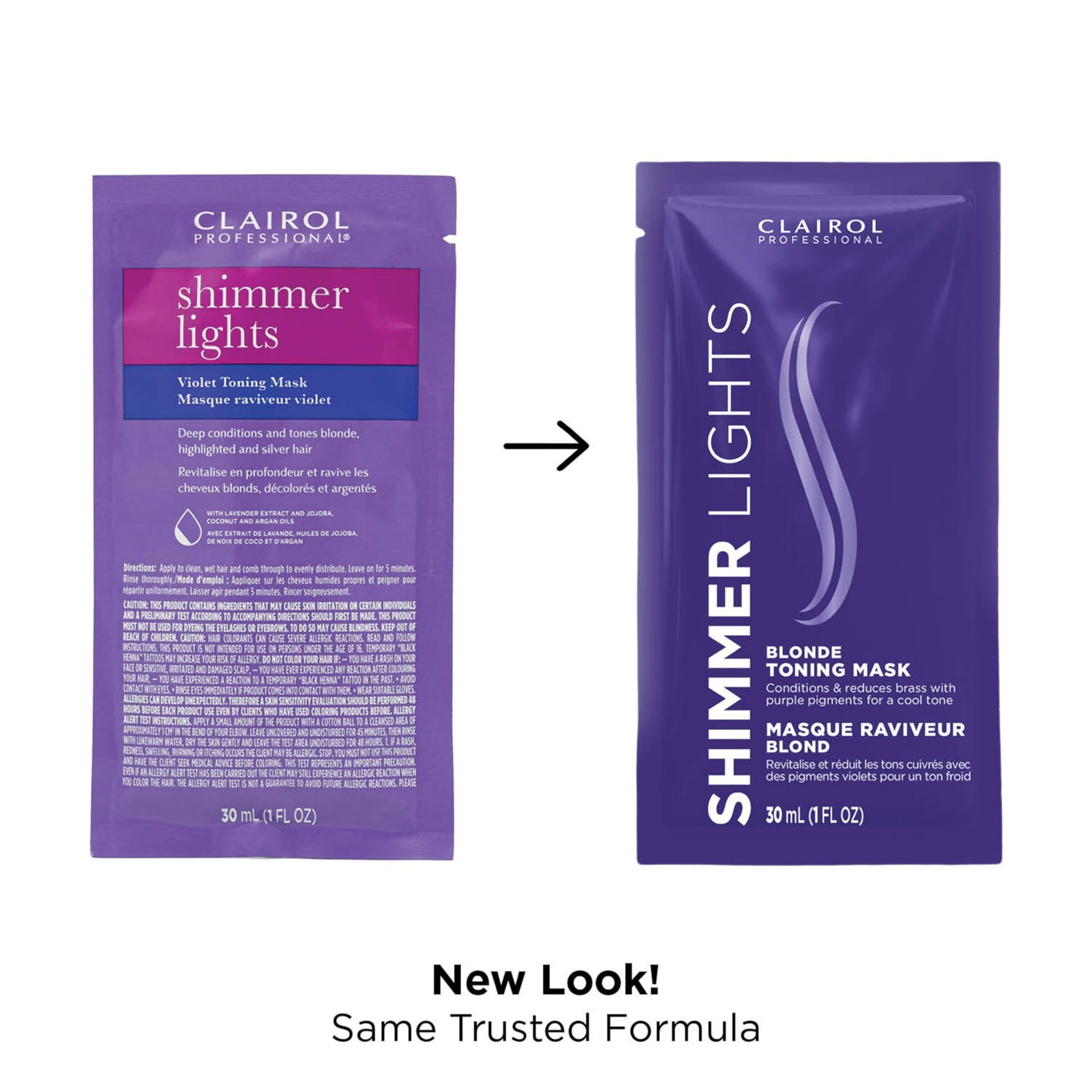 Clairol Professional Shimmer Lights Violet Toning Mask for Neutralizing Brassy Tones with Refreshing Blonde Hair Results
