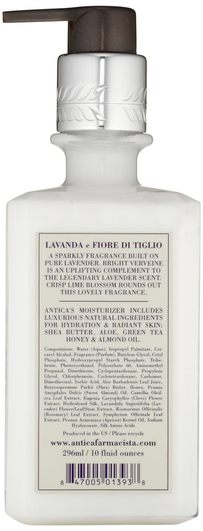 Antica Farmacista Body Moisturizer - Scented Moisturizing Lotion with Aloe Vera, Green Tea & Sweet Almond Oil - Luxury Gift for Any Occasion - Lavender & Lime Blossom, 10 fl oz