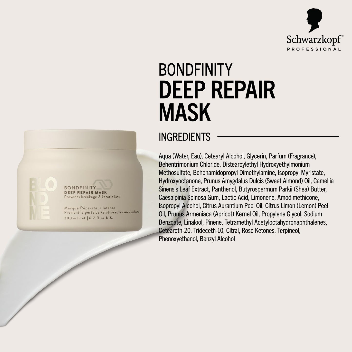 BlondMe Bondfinity Deep Repair Mask for Blonde Hair | Intensive Hair Treatment | Strengthens, Repairs, & Prevents Breakage | For Blonde, Lightened, & Grey Hair
