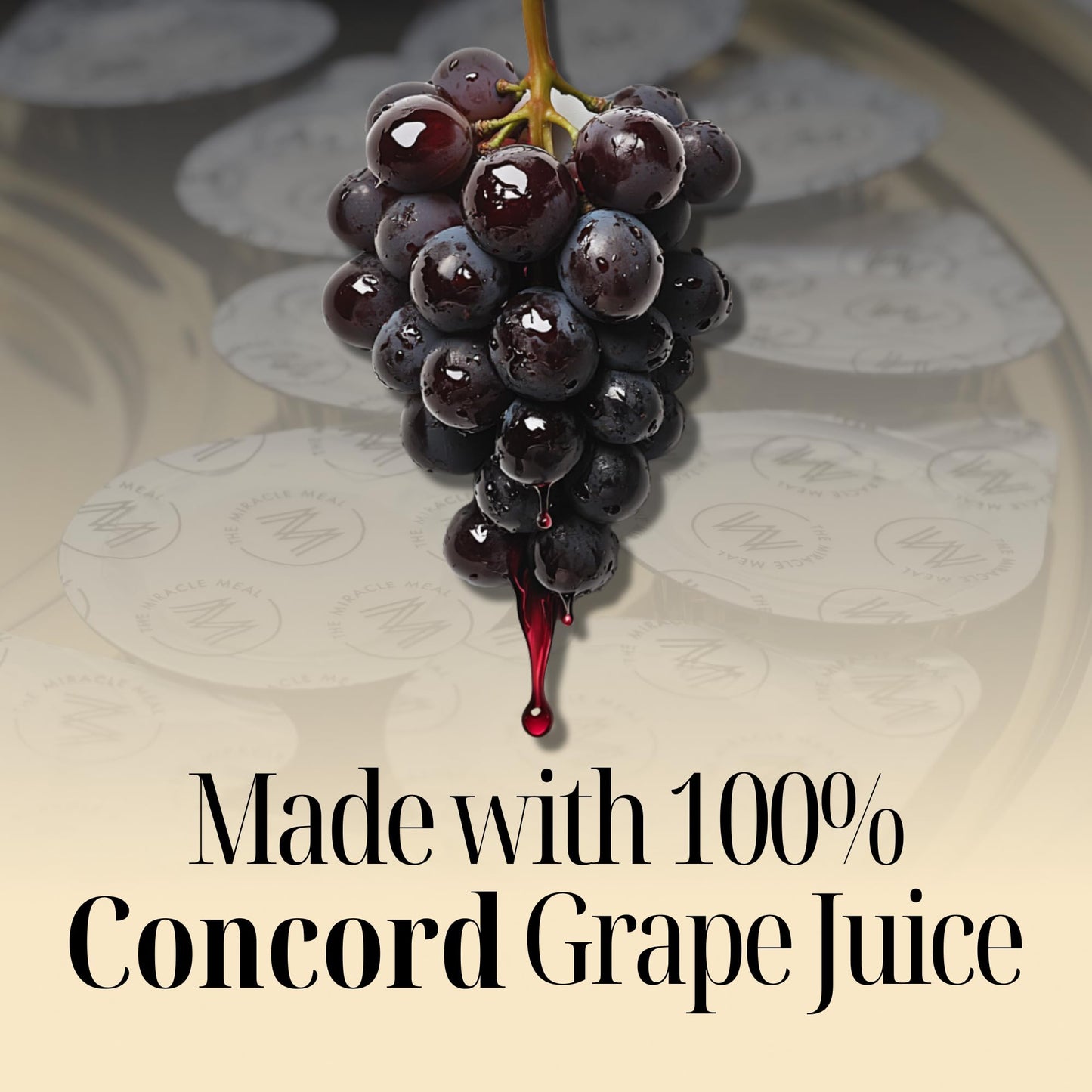The Miracle Meal Pre-Filled Communion Cups with Larger Tab and Wafer Set - Box of 100 - Made with Concord Grape Juice & Wafer - Made in the USA