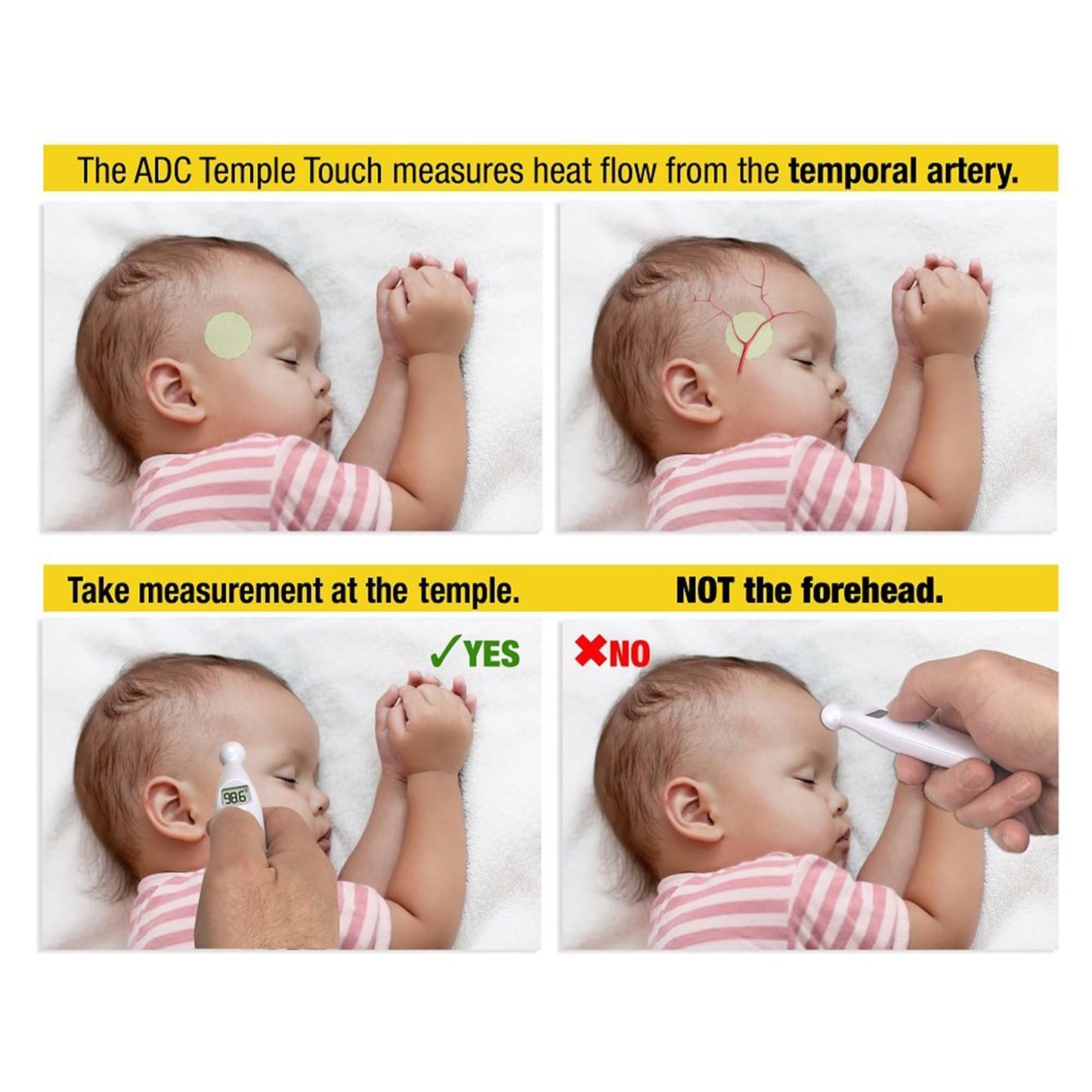 Adtemp 427 Temporal Contact Thermometer LCD Display 427 1 Each