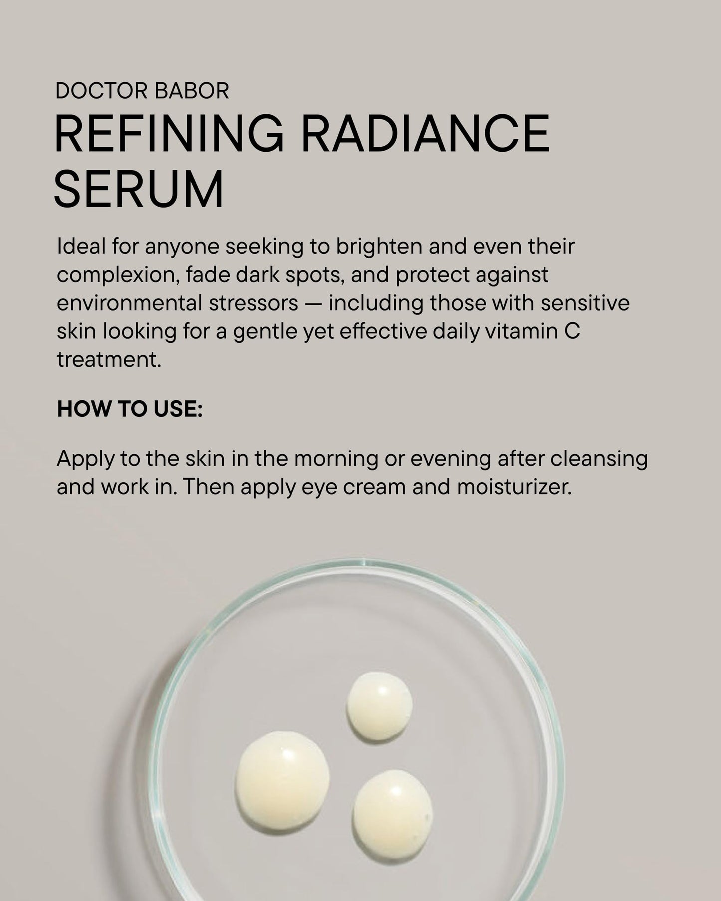DOCTOR BABOR Refining Radiance Serum with Vitamin C, Hyaluronic Acid and Vitamin E, Skin Care For Smooth Plump Skin, Radiant and Even Complexion, 1 oz