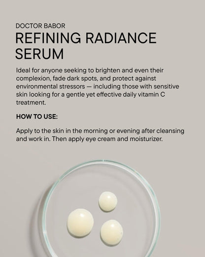 DOCTOR BABOR Refining Radiance Serum with Vitamin C, Hyaluronic Acid and Vitamin E, Skin Care For Smooth Plump Skin, Radiant and Even Complexion, 1 oz