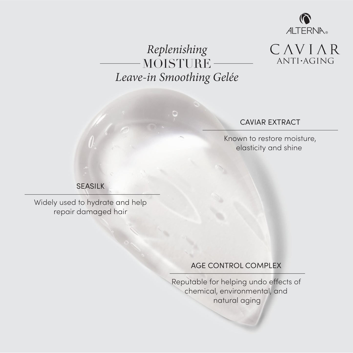 Alterna Caviar Anti-Aging Replenishing Moisture Leave-in Smoothing Gelee, Lightweight Styling For Dry Hair,Sulfate Free
