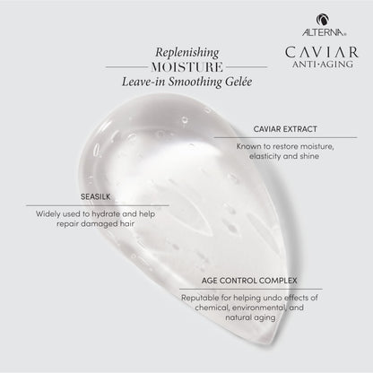 Alterna Caviar Anti-Aging Replenishing Moisture Leave-in Smoothing Gelee, Lightweight Styling For Dry Hair,Sulfate Free