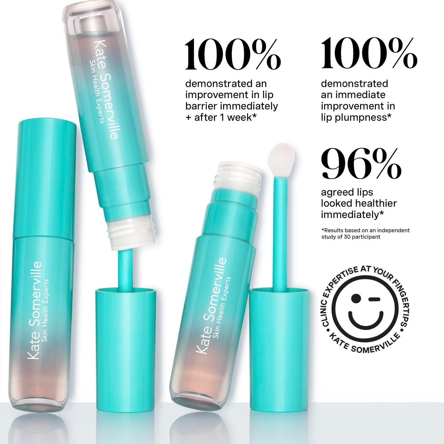 Kate Somerville Pro-Collagen Lip Oil Elixir – Hydrating Lip Balm for Plump, Glossy Lips, Clear No-Tint Formula, 0.24 Fl Oz