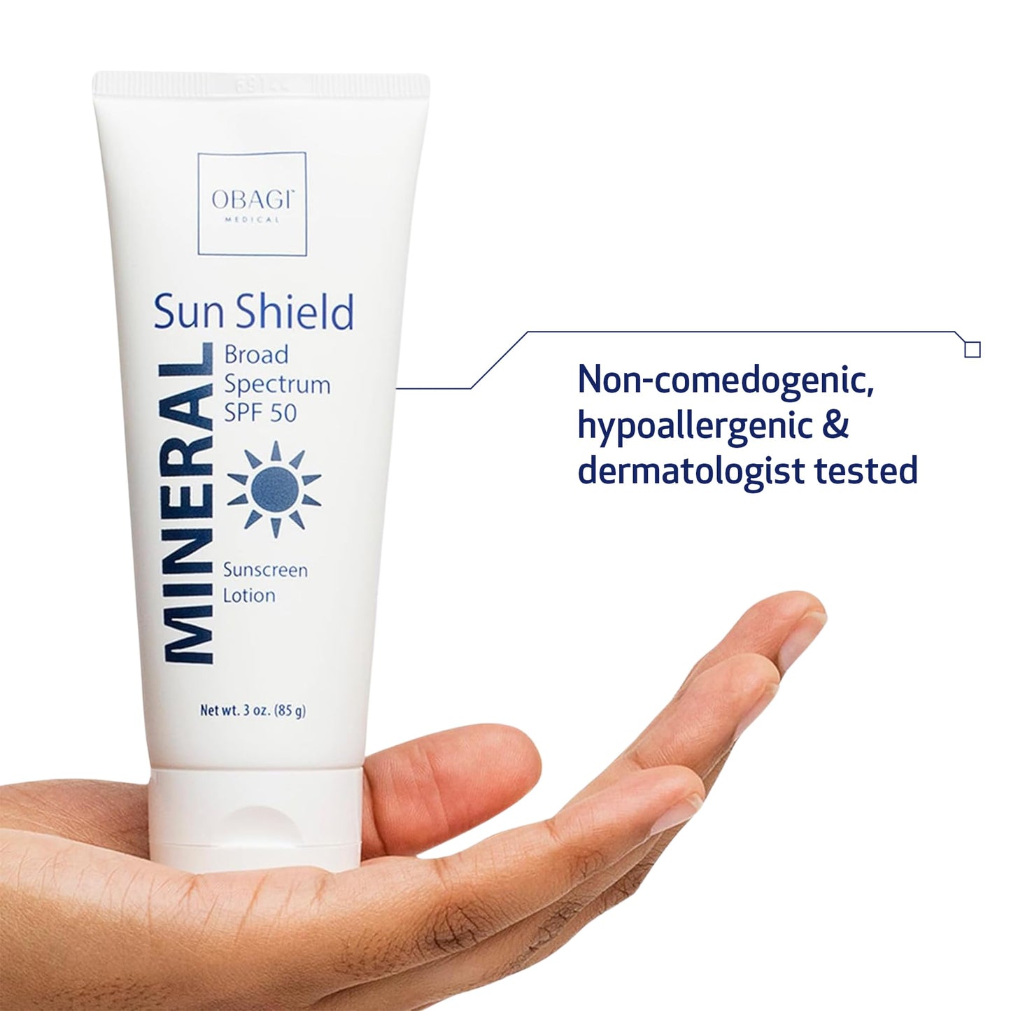 Obagi Sun Shield Hypoallergenic Mineral Sunscreen – Broad Spectrum SPF 50 Protection from the Sun – Sheer, Quick-Absorbing Formula – 3 oz
