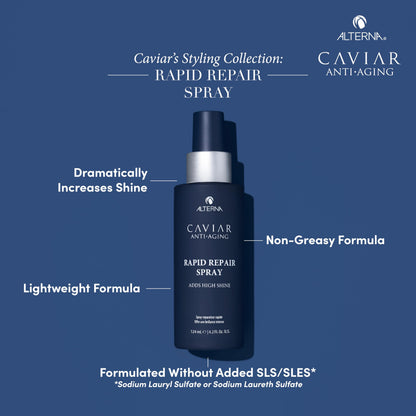 Alterna Haircare CAVIAR Anti-Aging Rapid Repair Spray 4.2 Fl Oz | Instant Shine and Humidity Protection Spray for Hair | Sulfate Free